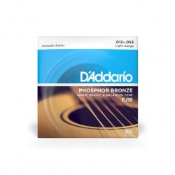 D'Addario EJ16 Phosphor Bronze Light Acoustic Guitar Strings 12-53
