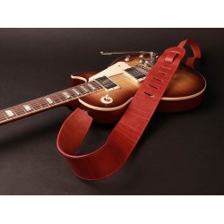 Gaucho gitaarriem, topkwaliteit Europees leder, 7cm. breed, rood, made in Italy