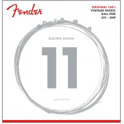 Fender Original 150 Guitar Strings, Pure Nickel Wound, Ball End, 150M .011-.049 (6)