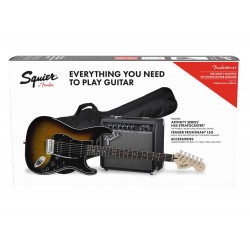 Squier Affinity HSS Stratocaster Pack with 15G Amplifier, LRL Fingerboard, Gigbag Brown Sunburst