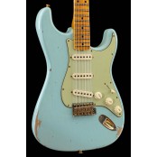Fender Custom Shop 1962 "Bone-Tone" Stratocaster Relic, Faded Aged Daphne Blue Limited Edition