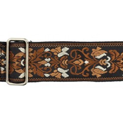 Gaucho gitaarband 2” jacquard weave, leather slips, multi colors, 194-06