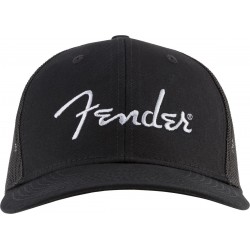 Fender Silver Logo Snapback TruckerCap Black