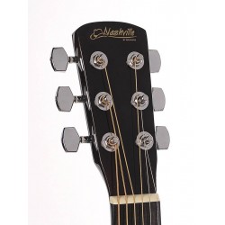 Nashville auditorium guitar, blackened maple fb & bridge, with diecast machine heads, sunburst