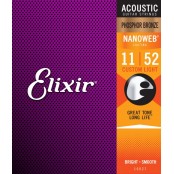 Elixir 16027 Nanoweb PBronze Custom Light 11-52