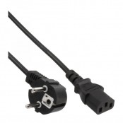 InLine Power Cable German Type F angled 3 Pin IEC black 5m