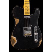 Fender Custom Shop CS Roasted Pine Double Esquire, Relic Aged Black #9 LTD