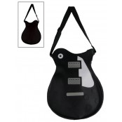 Gaucho guitar shape shoulder bag, vinyl, LP-model, black and white