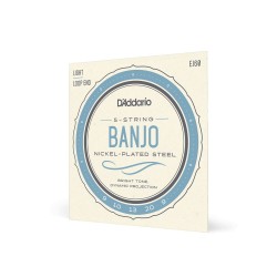 D'Addario 5-string Banjo nickel-plated steel light loop end