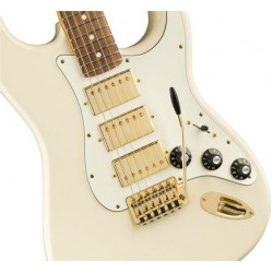 Fender Mahogany Blacktop Stratocaster PF 3H Olympic White Gold