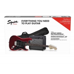 Squier Affinity HSS Stratocaster Pack with 15G Amplifier, LRL Fingerboard, Gigbag Candy Apple Red