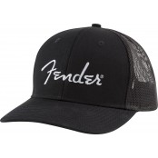 Fender Silver Logo Snapback TruckerCap Black