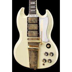 Gibson Custom 1963 Les Paul SG Custom Reissue 3-Pickup w/ Maestro Vibrola VOS Classic White