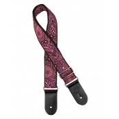 Gaucho Guitarstrap, 2” jacquard weave, multi colours purple